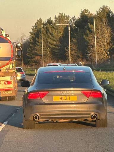 UK Number Plate HLZ 1 on a 2013 Grey Audi A7