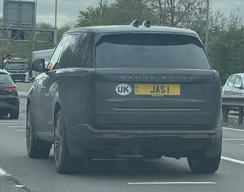 UK Number Plate JAS 1 on a 2024 Grey Land Rover Range Rover Autobio D Mhev A