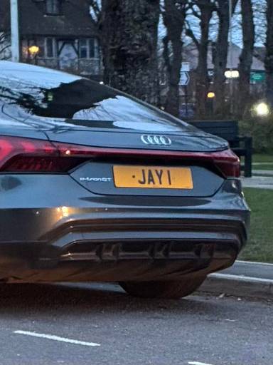 UK Number Plate JAY 1 on a 2022 Grey Audi E-Tron Gt Quattro