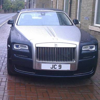 UK Number Plate JC 9 on a 2014 Blue Rolls Royce Ghost