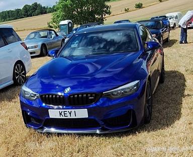 UK Number Plate KEY 1 on a 2019 Blue BMW 4 Series