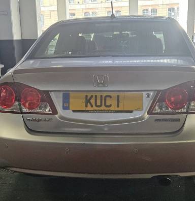 UK Number Plate KUC 1 on a 2007 Silver Honda Civic