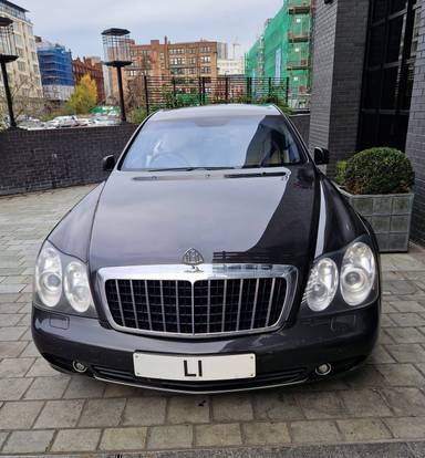 UK Number Plate L 1 on a 2009 Black Maybach 62s Auto