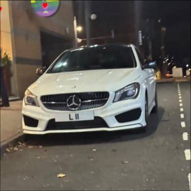 UK Number Plate L 11 on a 2015 White Mercedes-Benz CLA