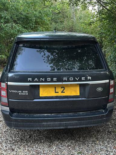 UK Number Plate L 2 on a 2015 Grey Land Rover Range Rover