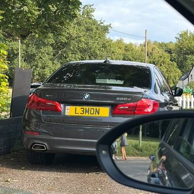 UK Number Plate L3 MON on a 2018 Grey BMW 5 Series