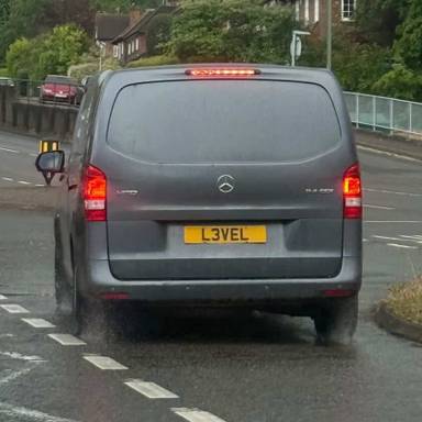 UK Number Plate L3 VEL on a 2016 Grey Mercedes-Benz Vito