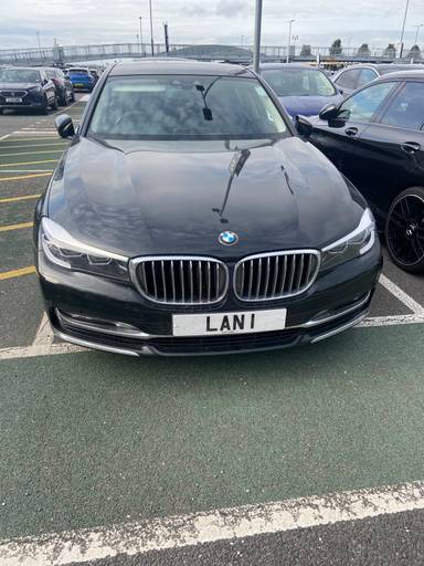 UK Number Plate LAN 1 on a 2025 Black BMW 123 M Sport Mhev Xdrive Auto