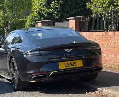 UK Number Plate LEW 1S on a 2024 Black Bentley Continental Gt Speed Hybrid A