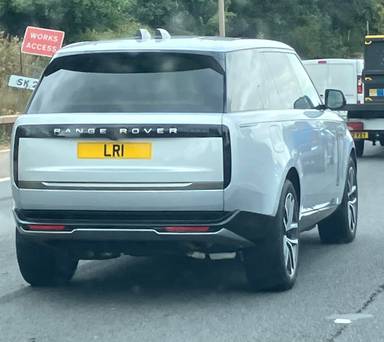 UK Number Plate LR 1 on a 2025 Silver Land Rover Range Rover Autobio Phev Auto