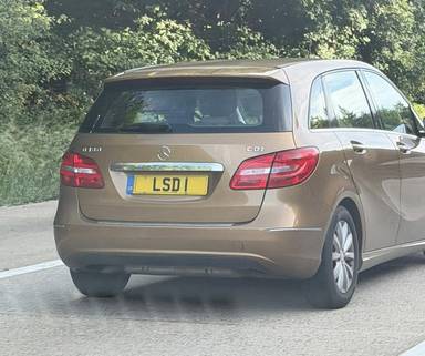 UK Number Plate LSD 1 on a 2012 Beige Mercedes-Benz B-Class