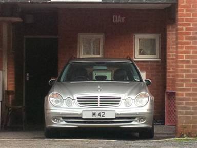 UK Number Plate M 42 on a 2011 Silver Mercedes-Benz E