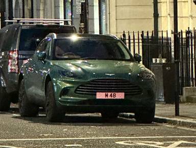 UK Number Plate M 48 on a 2021 Green Aston Martin Dbx V8 Auto