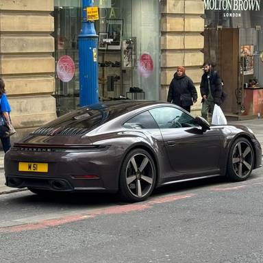 UK Number Plate M 51 on a 2025 Grey Porsche 911 Carrera S-A