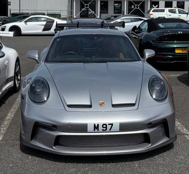 UK Number Plate M 97 on a 2024 Silver Porsche 911 S/T