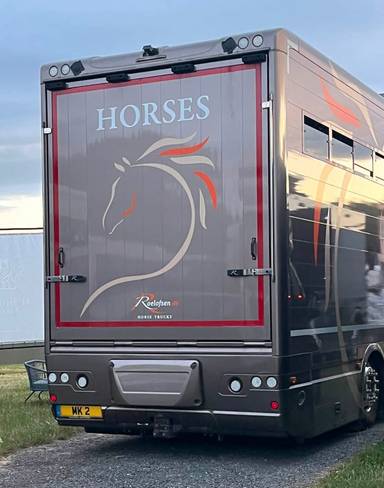 UK Number Plate MK 2 on a 2017 Brown Scania S500