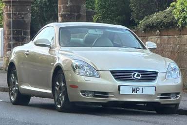 UK Number Plate MP 1 on a 2006 Beige Lexus Sc430