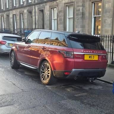UK Number Plate MS 3 on a 2020 RED Land Rover Range Rover Sport Hse Auto