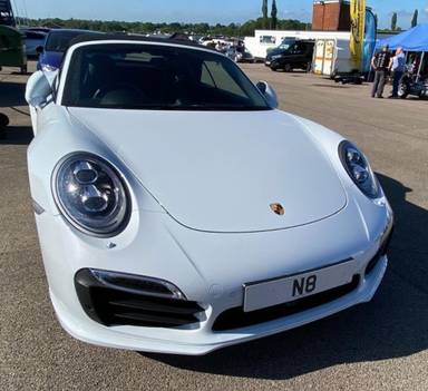 UK Number Plate N 8 on a 2014 White Porsche 911