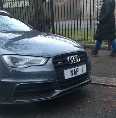 UK Number Plate NAP 1 on a 2014 Grey Audi S3