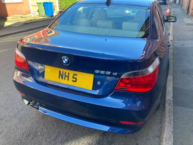UK Number Plate NH 5 on a 2004 Blue BMW 525
