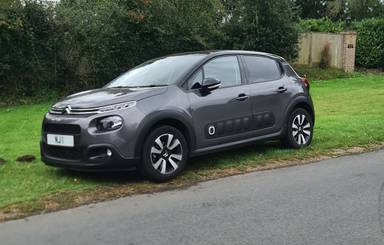 UK Number Plate NJ 1 on a 2019 Grey Citroen C3