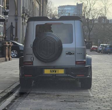 UK Number Plate NMW 1 on a 2025 Silver Mercedes-Benz Amg G 63 Magno Edition Mhev A