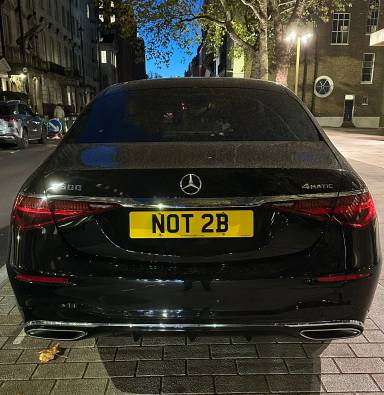UK Number Plate NOT 2B on a 2022 Black Mercedes-Benz S 500 L Amg Line Prm+Mhev 4m A