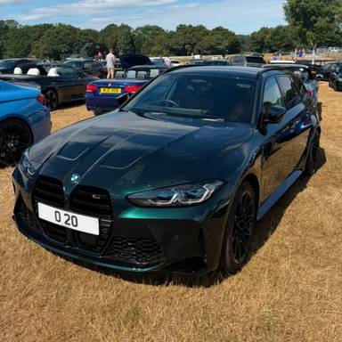UK Number Plate O 20 on a 2024 Green BMW M3 Competition M Xdrive Auto