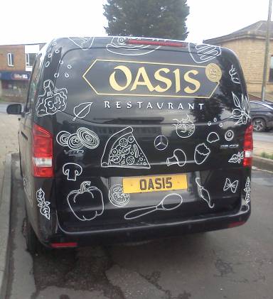 UK Number Plate OAS 15 on a 2021 Black Mercedes-Benz Vito