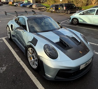 UK Number Plate ON 2 on a 2023 Silver Porsche