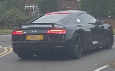 UK Number Plate OO 31 on a 2017 Black Audi R8