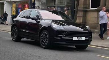 UK Number Plate PLR 1 on a 2020 Brown Porsche Macan