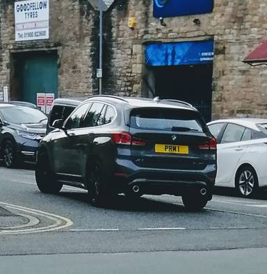 UK Number Plate PRM 1 on a 2020 Grey BMW X1