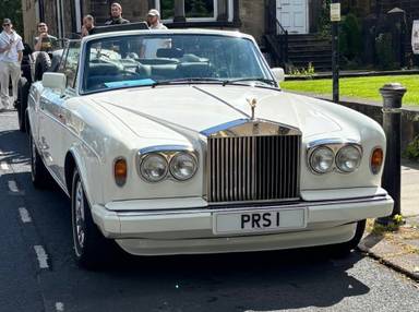 UK Number Plate PRS 1 on a 1990 White Rolls Royce Corniche