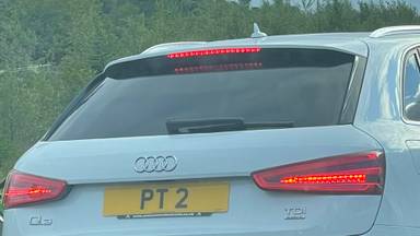 UK Number Plate PT 2 on a 2014 White Audi Q3