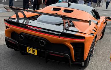 UK Number Plate R 16 on a 2024 Orange Ferrari Sf90 Xx Stradale S-A
