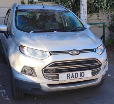 UK Number Plate RAD 10 on a 2014 Silver Ford Ecosport
