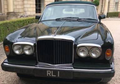 UK Number Plate RL 1 on a 1993 Green Bentley Continental