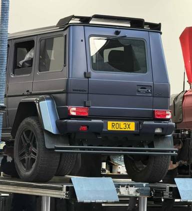 UK Number Plate ROL 3X on a 2016 Grey Mercedes G-Class