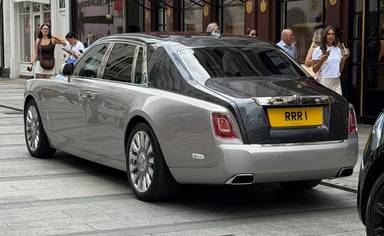 UK Number Plate RRR 1 on a 2017 Grey Rolls Royce Phantom