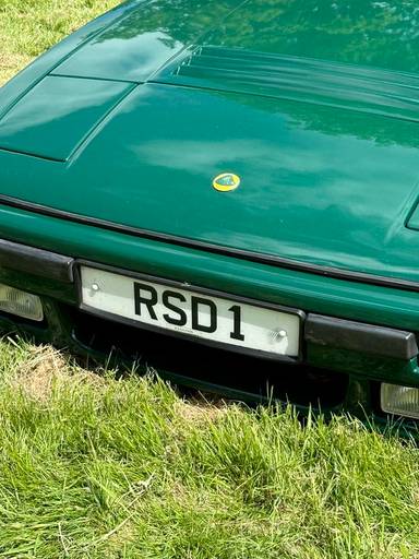 UK Number Plate RSD 1 on a 1990 Green Lotus Excel