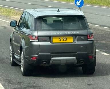 UK Number Plate S 20 on a 2015 Grey Land Rover Range Rover Sport