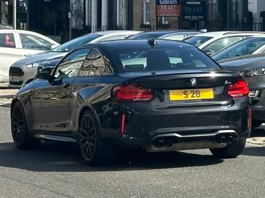 UK Number Plate S 28 on a 2020 Black BMW 2 Series