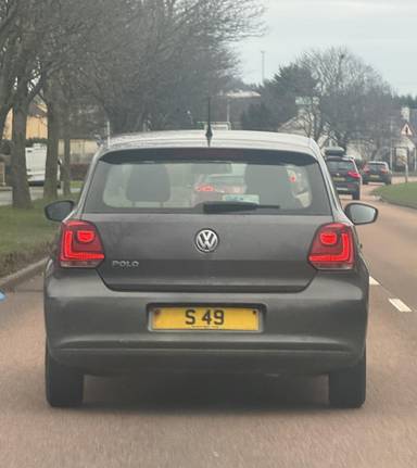 UK Number Plate S 49 on a 2010 Grey Volkswagen Polo