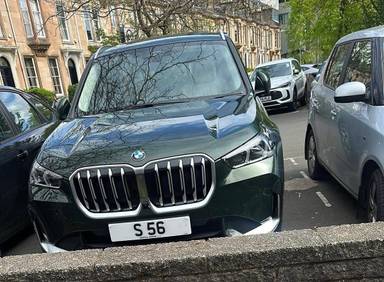 UK Number Plate S 56 on a 2025 Green BMW X1 Xdrive 23d Xline Mhev Auto