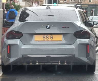 UK Number Plate SS 6 on a 2026 Grey BMW