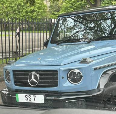 UK Number Plate SS 7 on a 2026 Blue Mercedes-Benz G 580 Wth Eq-Tech Amg Ln Prm +