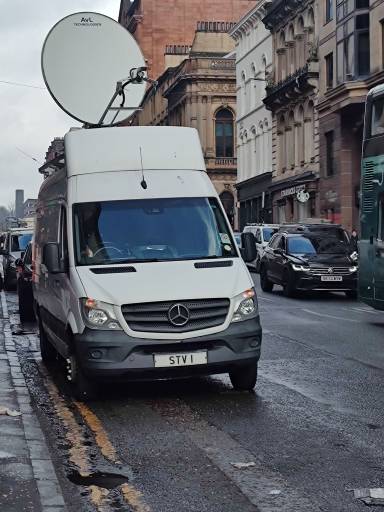 UK Number Plate STV 1 on a 2016 White Mercedes-Benz