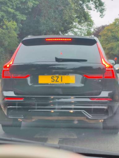 UK Number Plate SZ 1 on a 2025 Black Volvo Xc60 Ultra Blk Ed T8phev Awd A